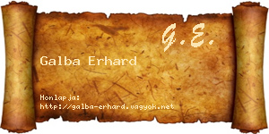Galba Erhard névjegykártya